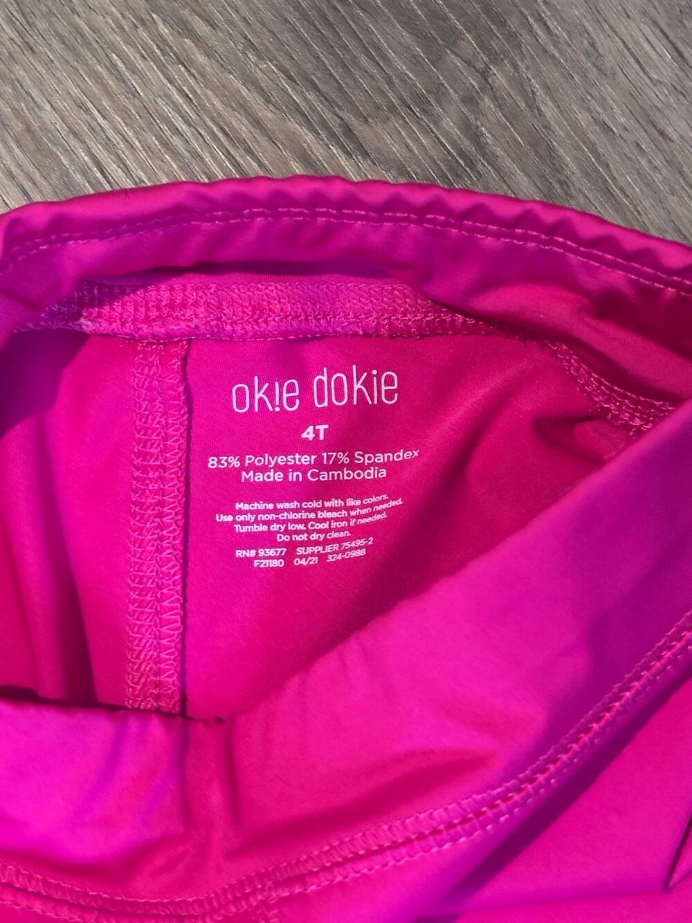 Okie Dokie Toddler Girls Colorblock Leggings 4T Pink Gray Black EUC - Picture 5 of 5